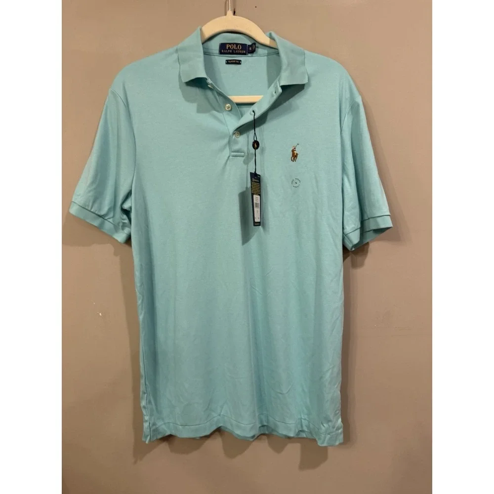 NWT Polo Ralph Lauren Shirt Size S Teal Soft Touch Pima Cotton Polo